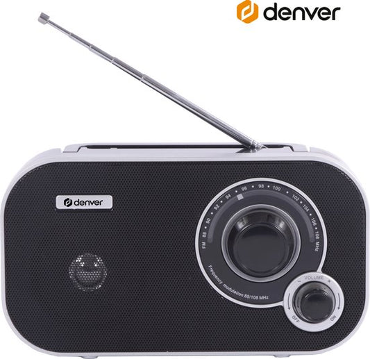 Radio Retro FM - Denver - Fonctionne sur batterie ou sur secteur - Radio portable - TR51 - Noir