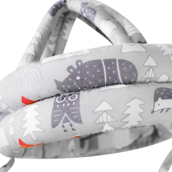 Protège-tête pour bébé - Casque de sécurité avec oreiller - Pour les tout-petits et les bébés qui apprennent à marcher - Doux, léger et ajustable - Gris