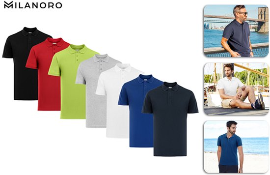 Milanoro - 2XL - Polo - Homme - Bleu marine