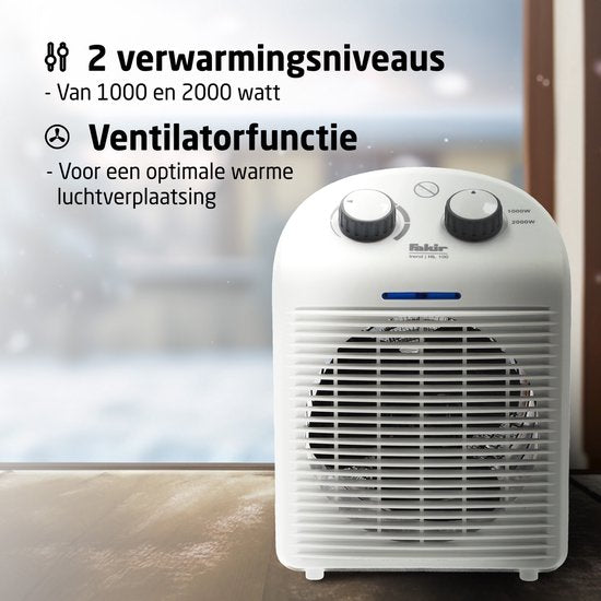 Fakir Trend HL 100 Poêle électrique - Chauffage avec ventilateur - Blanc/Gris