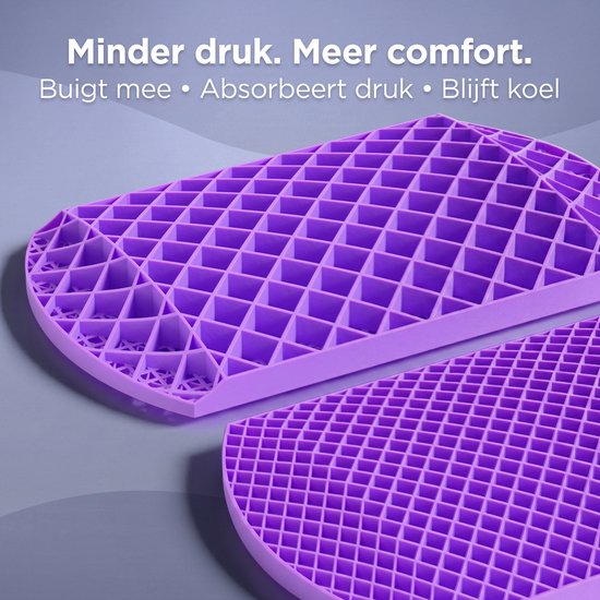 CozySense® Back Support - Coussin dorsal ergonomique avec structure en gel - Bas du dos - Support lombaire à réduction de pression pour la voiture, le bureau et la maison - Respirant, rafraîchissant et antidérapant