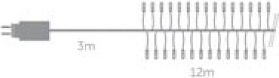 Kuma LED, guirlande lumineuse, 12 m, 1020 LED, blanc chaud, câble noir, pour l'intérieur et l'extérieur, modulateur, 24 V