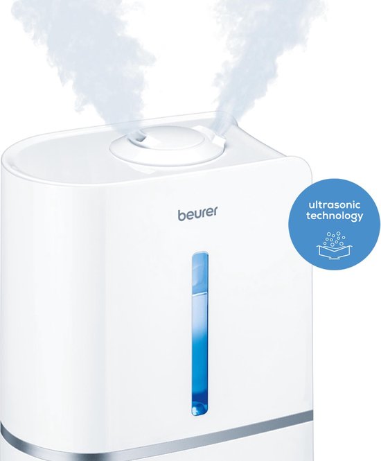 Beurer LB 45 Humidificateur - Ultrasonique - Aroma - Jusqu'à 30 m2 - Faible niveau sonore - Réservoir d'eau de 4 L - 2 buses de brumisation - Garantie 3 ans - Blanc