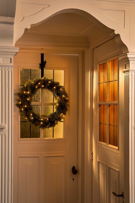 Black Box Trees Nigata Couronne de Noël avec lumières LED - Ø60 cm - Vert