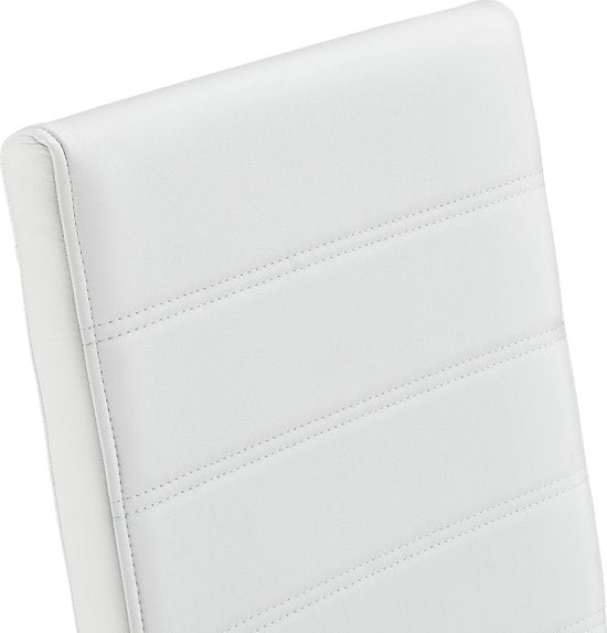 2 Chaises de salle à manger / chaise - Vegas - Cuir synthétique - Blanc