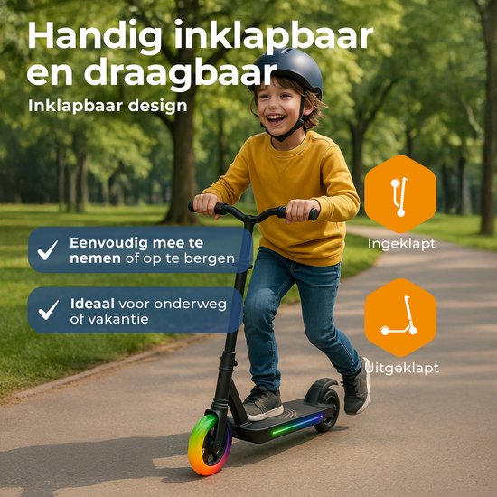 Scooter électrique Denver pour enfants - 10km/h - Scooter pour enfants - Lumières LED - 6km d'autonomie - SCK5500B