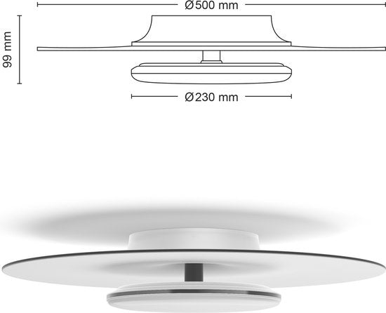 Plafonnier Philips Garnet - Noir - 27K - 40W