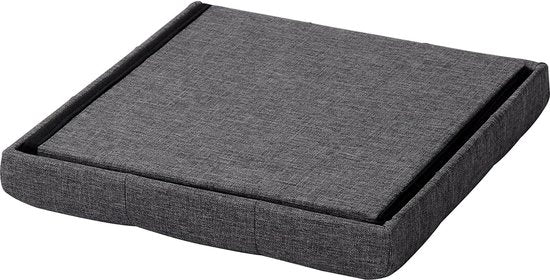 WOLTU Tabouret avec housse en lin,Tabouret de rangement pliable 37.5x37.5x38cm,Gris foncé