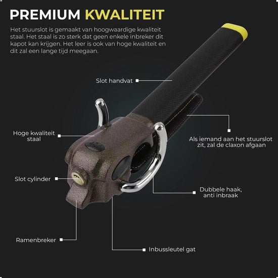 Gtrise Steering Lock For Car - Stoplock - Car - Motorhome - Pro - With Ebook & Storage Bag