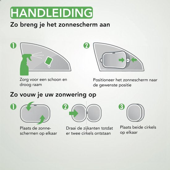 Travelhawk Sunshade Car Baby - 2 Pieces - Pare-soleil voiture - Protection UV pour bébé et enfant - Pare-soleil vitres latérales - Autocollant - Noir