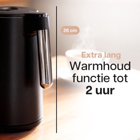 Bouilloire HomeShift® avec contrôle de la température - Fonction maintien au chaud - Double paroi - Électrique - 1,7 litre - 2200W - Noir