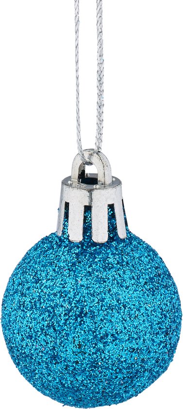 Lot de 96 boules de Noël - plastique - 3 cm - mat - brillant - pailleté - essence