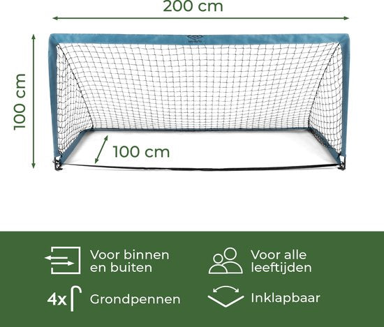 But de football Umbro - But de football 200 x 100 x 100 cm - Grand but de football 1.5KG - Facile à déplacer - Jouet d'extérieur pour enfants et adultes - But d'entraînement au football - Métal - Bleu