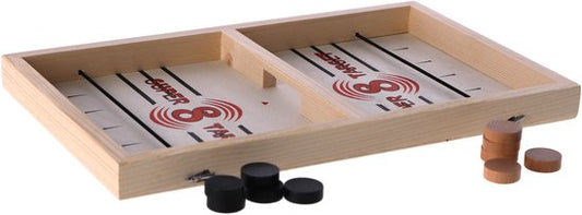 XCToys - Jeu de palets et palet - 35x22 cm - 10 palets inclus (5 blancs et 5 noirs) - Bois et plastique - Jeu d'action stratégique pour 2 personnes - Compact et portable