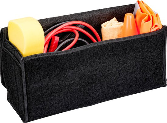 BLACK+DECKER Trunk Organiser - Sac de coffre - 55 x 15 x 23 CM - 1 grand compartiment et 2 inserts - Shopping et accessoires de voiture - Avec Velcro - Noir