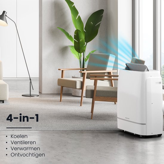 Auronic Mobile Air Conditioner - 12,000 BTU - 4-in-1 - Climatisation avec 2 kits d'étanchéité pour fenêtres - Chambre à coucher - Salon - rafraîchir jusqu'à 35 m².