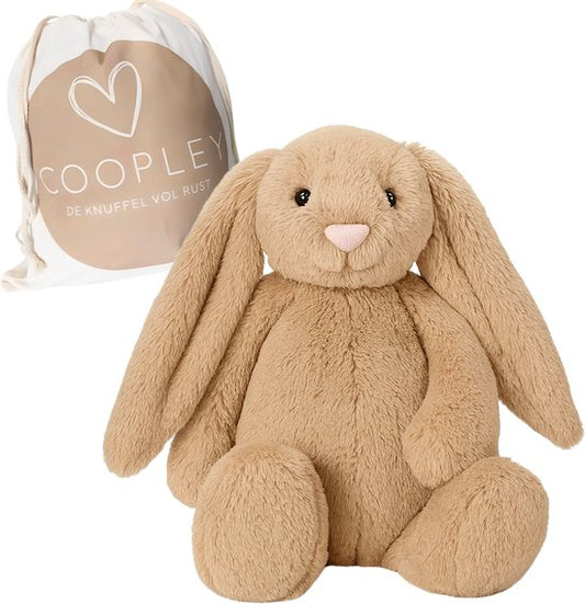 Peluche lestée 2Kg - Peluche lestée - Coco Rabbit - Peluche lestée - Jouet sensoriel - Pour enfants et adultes - Marron - Avec sac de rangement en toile
