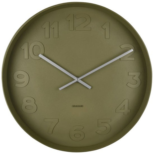 Horloge murale Mr. Green de Karlsson - Vert - Ø51cm - Horloge murale