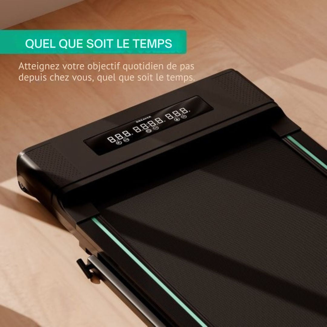 2-en-1 Tapis de course pliable Dreaver - 1-10km/h - Comprend un tapis de protection et un livre électronique - Tapis de marche - Pour la maison - Électrique - Pliable - noir