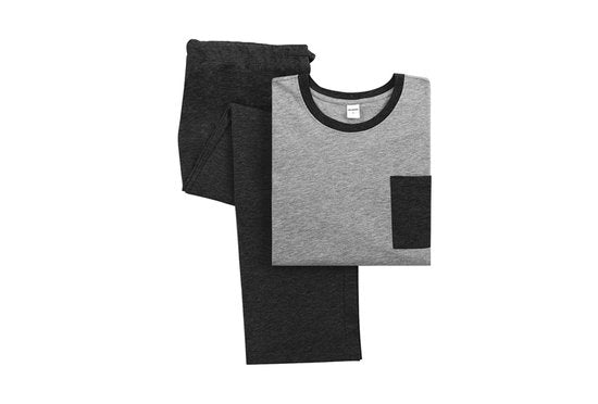 Milanoro - Pyjama homme en coton - Bleu - XXL