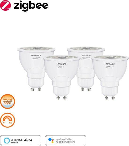 LEDVANCE Lampe à réflecteur LED - Socle : GU1- - blanc réglable - 27--...65-- K - 5 W - dépoli - SMART+ Spot GU1- blanc réglable