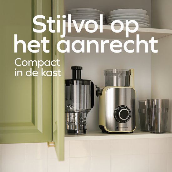 KitchenBrothers Slowjuicer - Vertical - Presse-agrumes - Presse-légumes et fruits - 126 mm - 750 ml - Champagne