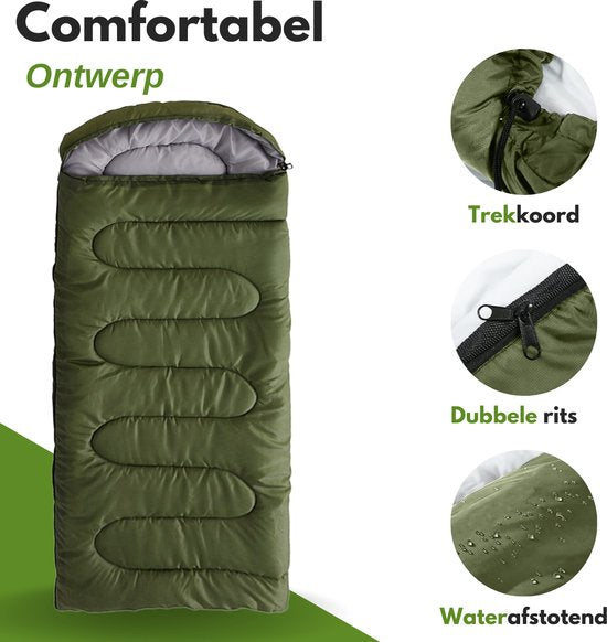 Sac de couchage momie Vertrex Tri-Season Adventure - Sacs de couchage adultes - Camping - Vert