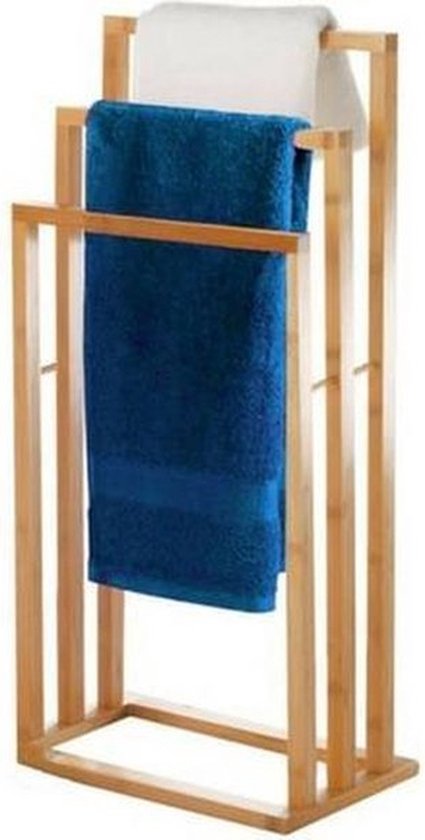 Porte-serviettes en bambou avec 3 tringles - 40X24X82CM