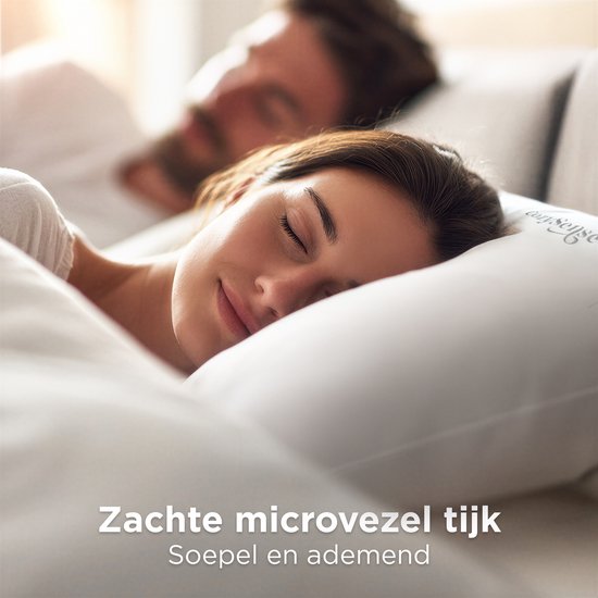 Oreiller CozySense® - Lot de 2 - 50x70 CM - Oreiller de sommeil respirant avec housse en microfibre douce - Oreiller d'hôtel - Oreiller - Pour les dormeurs sur le côté, le ventre et le dos