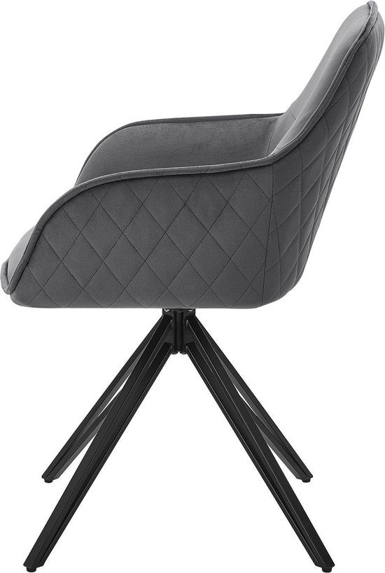 Chaise pivotante de salle à manger Clyde - Gris foncé