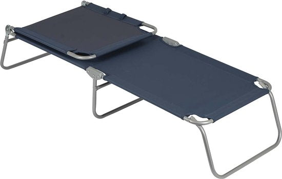 Bo-Camp - Chaise longue - 5 pieds - Bleu
