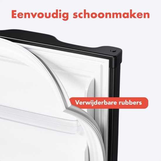 KitchenBrothers Réfrigérateur - 88L Compartiment réfrigérant - 14L Compartiment congélateur - Glacière - Frigo - Freestanding - Noir