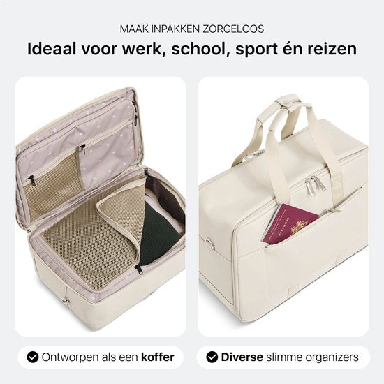 ONYX Underseater - Duffel bag 28L - Sac de voyage de luxe Bagage à main - Convient aux femmes et aux hommes - Sac de week-end Ivoire Blanc