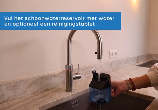 Ecowel MA03L aspirateur eau et poussière - aspirer et passer la serpillière en même temps - autonomie de 30 minutes - puissance d'aspiration de 8 kPA - station de base autonettoyante - nettoyage des bords - inclinaison de 160° - noir/bleu