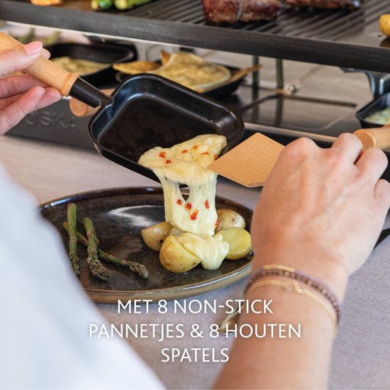 BOSKA Raclette Gourmet Party - Pour 8 personnes Bois de hêtre Acier - Set gourmet