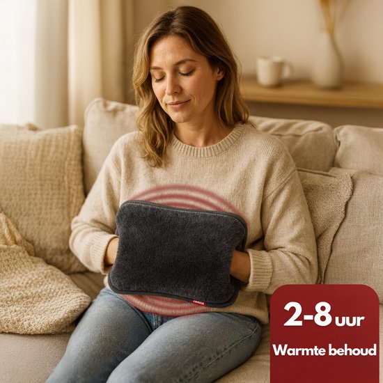 Coozie Electric Jug XL - 1.65L - avec manchon en peluche ThermoSoft - Carafe d'eau chaude chauffante et douce - Carafe d'eau chaude - Gris anthracite