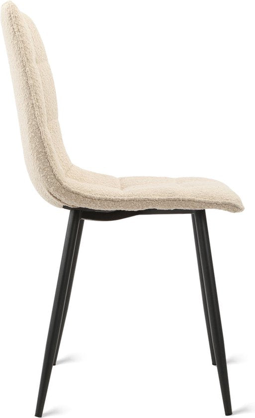 Multifurn - Chaise de salle à manger 'Yerevan' (Bouclé, Taupe, Lot de 2)