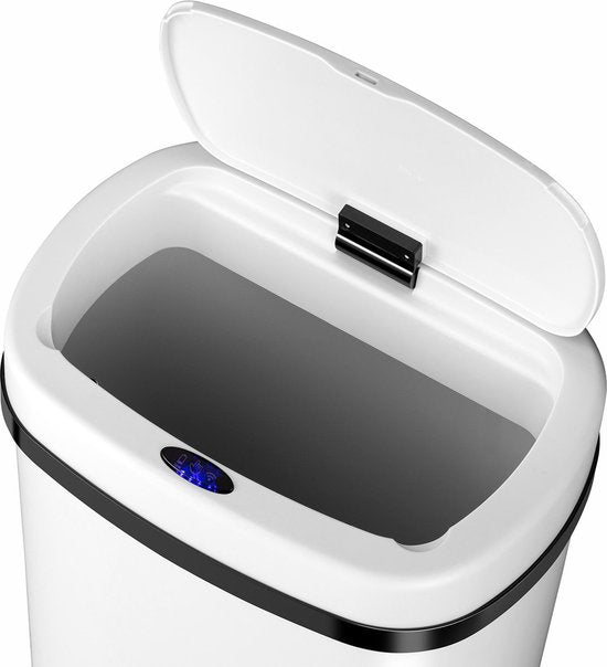 Poubelle automatique / Poubelle à déchets / Poubelle à détecteur - 70 litres - Blanc - Rectangle