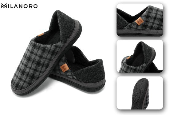 Milanoro - Pantoufles confortables et chaudes pour hommes - Marine - 41-42