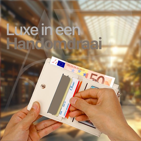 aramae® - Portefeuille femmes - Portefeuille femmes - Porte-cartes femmes avec monnayeur - Blanc/Beige