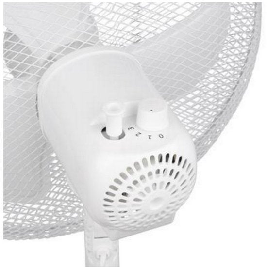 Ventilateur de table 40 cm - 45W - 3 vitesses - Oscillation 85° - Réglable en hauteur - Tristar VE-5755 - Blanc