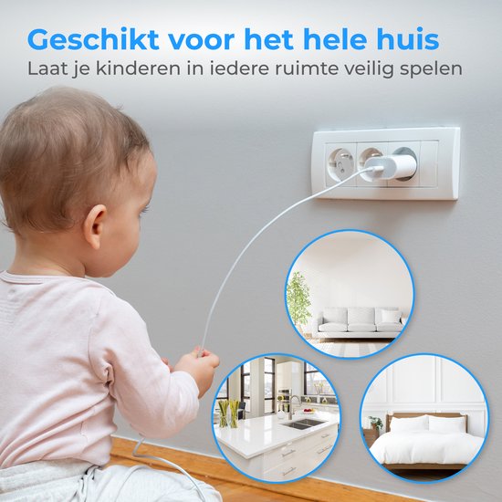 Nuvance Protection des prises - 24 pièces - pour la Belgique - Protection de l'enfant - BE - Protection des prises - Blanc