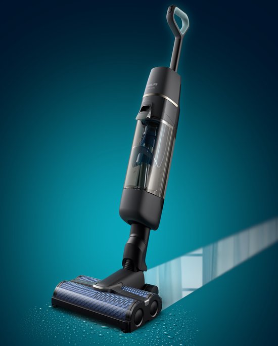 Philips - Aspirateur sans fil - AquaTrio Cordless 7000 Series XW7110/01 - Fonction séchage et balayage - Gris