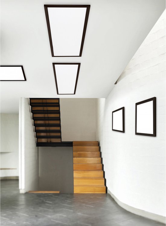 Trio leuchten - Plafonnier LED - Plafonnier - 31W - Blanc chaud 3000K - Dimmable - Rectangle - Noir - Aluminium