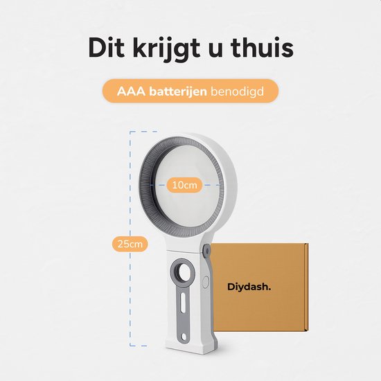 Loupe avec éclairage LED - jusqu'à X30 - Lampe loupe - Loupe de lecture - Pour adultes, personnes âgées et enfants - Lunettes loupe - Convient pour le hobby, la peinture sur diamant et les réparations - Loupe de bijoutier