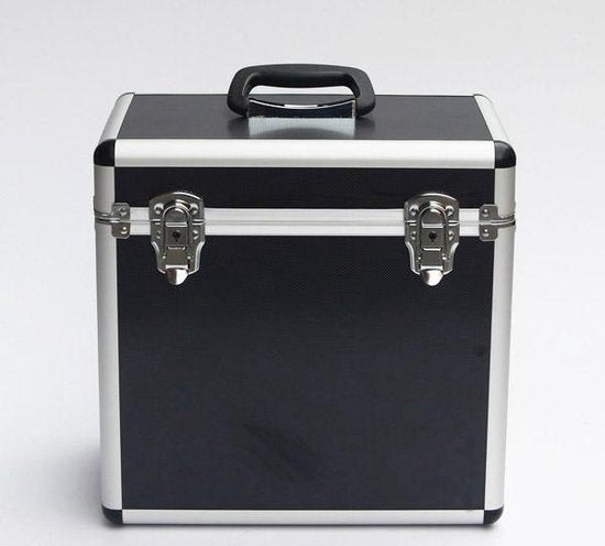 Étui pour 50 disques vinyles verrouillable noir