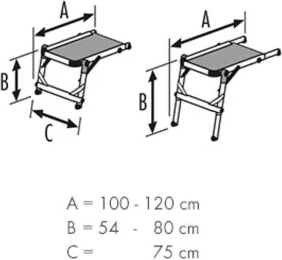 Hailo TP1- Plate-forme pour escaliers - Antidérapante - 90x57 cm