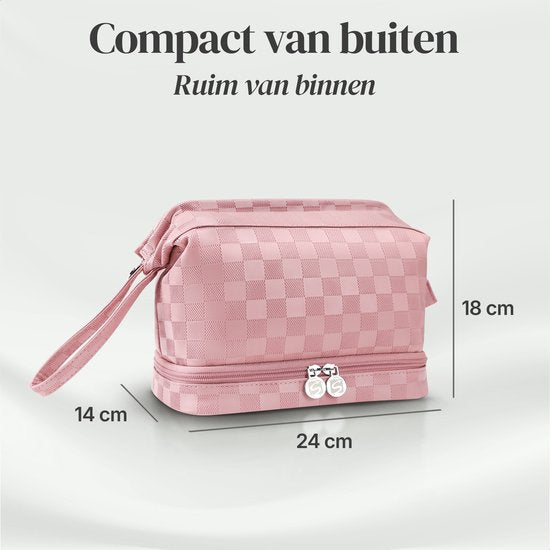 Skycases Travel Essentials - Trousse de toilette et de maquillage - Imperméable et compacte - Convient aux voyages et à l'usage quotidien - Unisexe - Rose