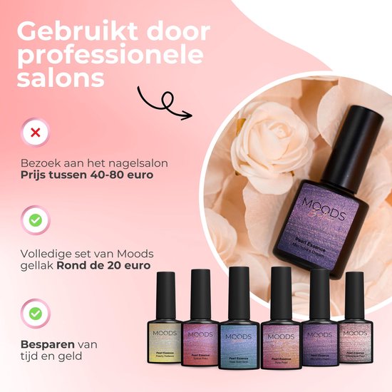 Moods Gellac 6-Piece Set - Gel Nail Polish Starter Pack - Gel Nail Polish - 8ML - Pearl Essence - Gellac - Nails - Chic Colours
