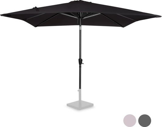 VONROC Premium Parasol à manche Rosolina 280x280cm - Housse de protection incluse - Parasol carré - Inclinable - Toile résistante aux UV - Noir